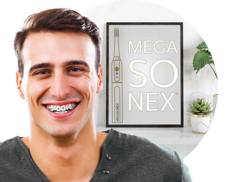 MEGASONEX Ultraschallzahnbürste zur Zahnpflege bei Zahnspangen