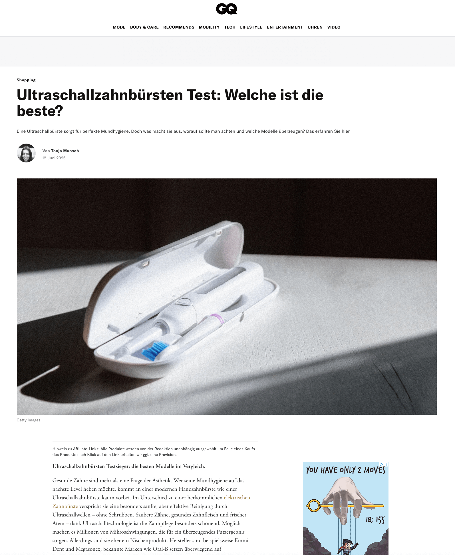 GQ Männermagazin Editors Pick Megasonex M8S